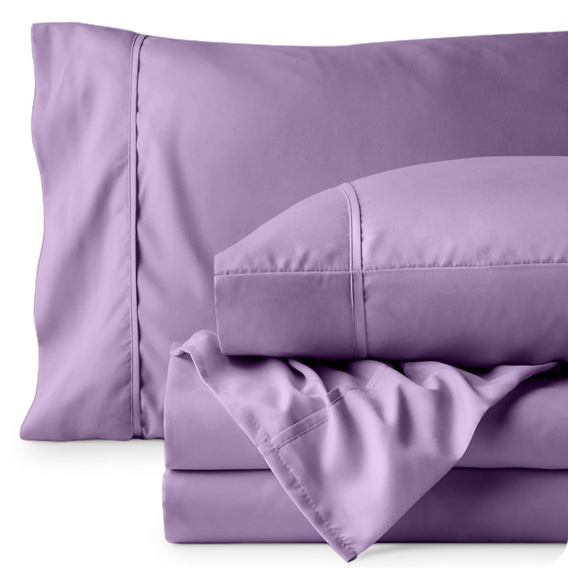 Microfiber Sheet Set with Bonus Pillowcase Set, Lavender, California King