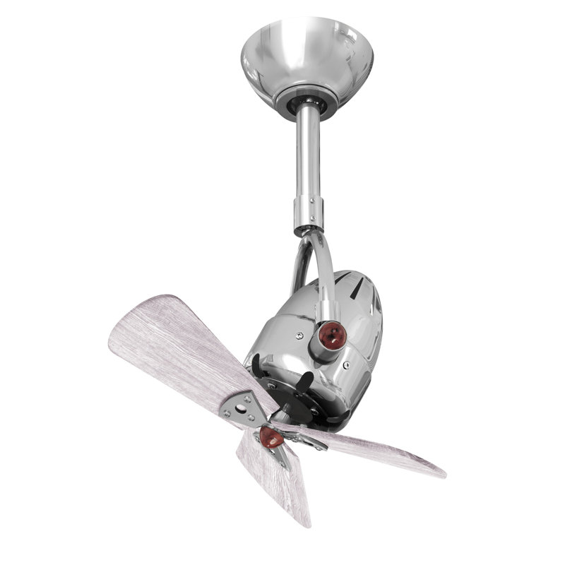 Downrod Ceiling Fan, Polished Chrome, Barn Wood Tone