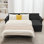 Canapé-lit escamotable de 106,5 po, canapé modulaire en L 4 places, canapé-lit 2 en 1, chargement sans fil, ports de chargement USB, matelas en mousse à mémoire de forme, espace de rangement, flanelle, noir