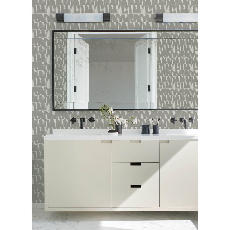 Bancroft Striped Wallpaper Roll, Gray