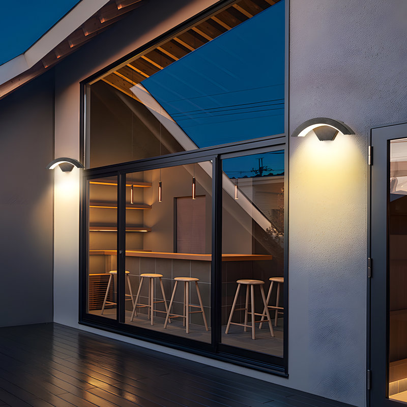 Crystopher Black Integrated LED Outdoor Wall Light Warm Light, 3000 Kelvins