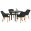 Ensemble de salle à manger de jardin avec coussin 5 pièces vidaXL-1125250925-1112925388-1112925389