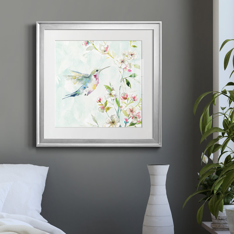 Colibri III - Cadre photo, reproduction d'art sur papier, Papier avec cadre argenté, H 26,5 po x l 26,5 po x P 1,5 po