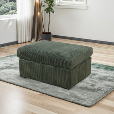38" Corduroy Modular Ottoman – Convertible Sectional Footrest, Coffee Table & Seating