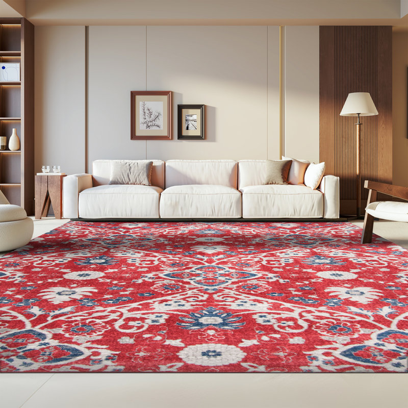 Tapis rouge / ivoire Evart Southwestern, Rectangle 8 pi x 10 pi