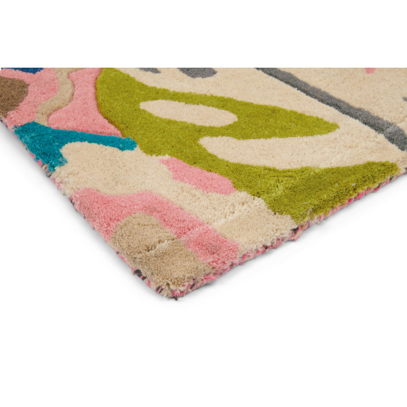Hand Tufted Wool Floral Area Rug, Rectangle 5'7" x 7'10"