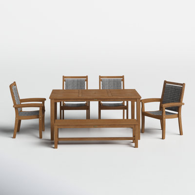 Fleur Rectangular 7 - Person 64'' Long Dining Set
