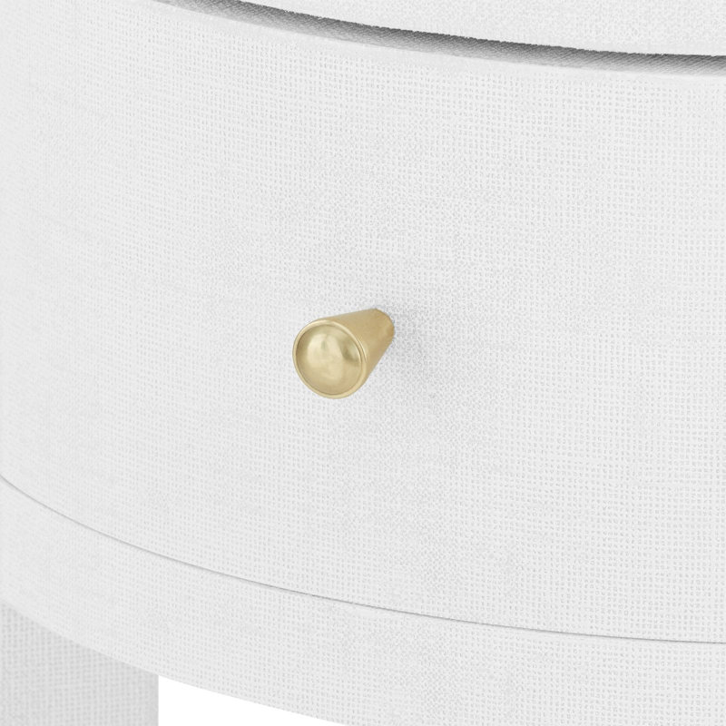 Claudette End Table, White, Natural