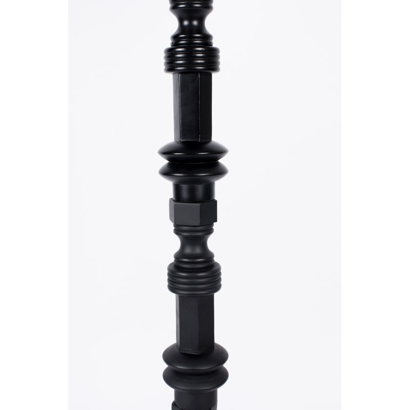 Totem Black Iron Floor Lamp with Velvet Shade 58''