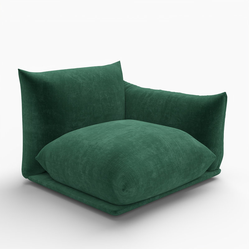 Chaise rembourrée en tissu de chenille Minarik, Vert