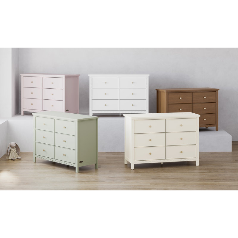 Commode double 6 tiroirs Sasha, Rose