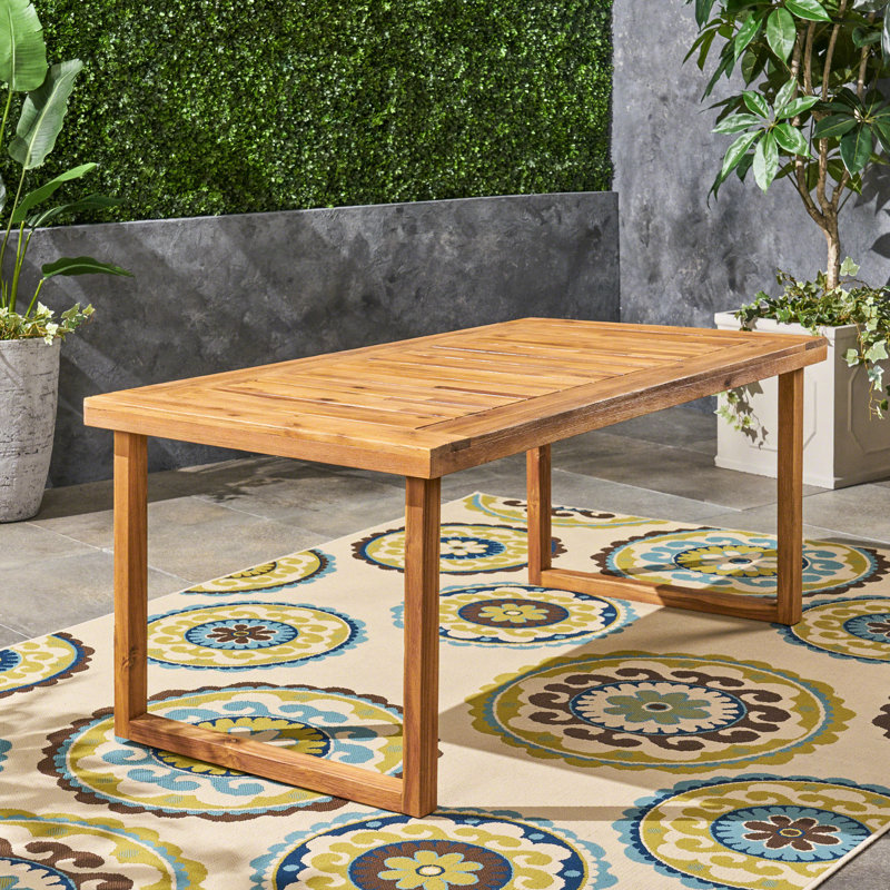 Table de salle à manger en bois 69 po Natural Natural Finish pour un festin mémorable avec une finition idéale