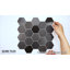 Carreau de mosaïque en porcelaine hexagonale noir 3 po x 3 po Nano