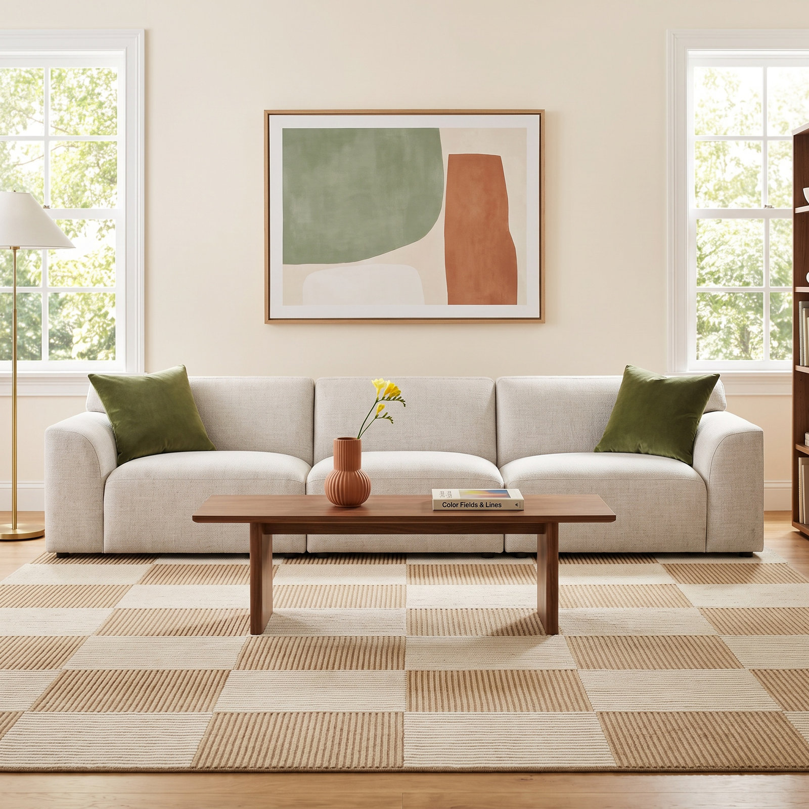 Morell 128" Modular Sectional, Nathan Wheat Tweed