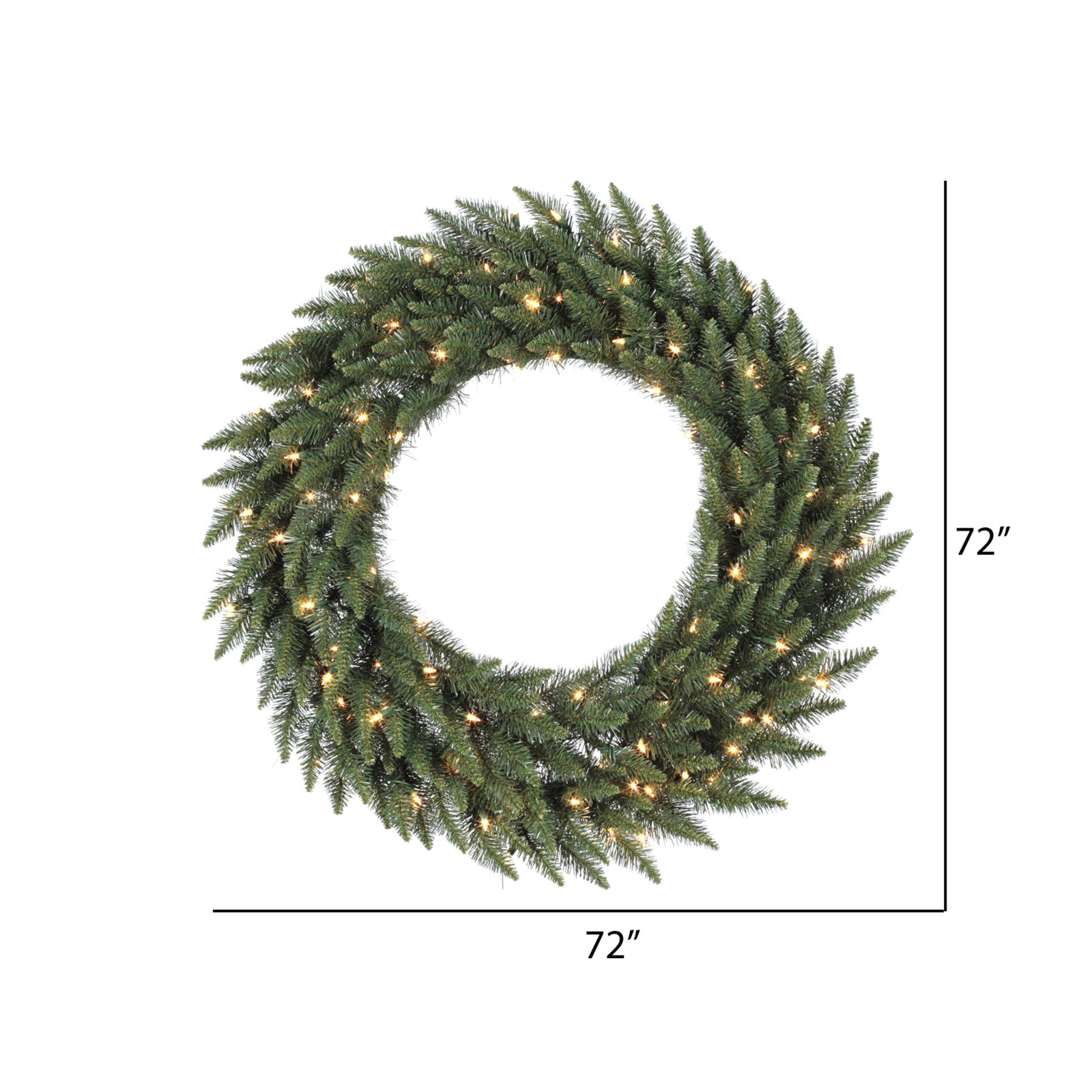 Peabody Artificial Fir Wreath, Multi - Color, 72" H x 72" W x 5" D