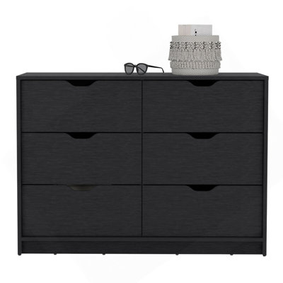 Commode H 30 po, commode avec 2 armoires inférieures, commode, noir