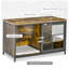 Cage pour chien, table de bout en bois et acier
