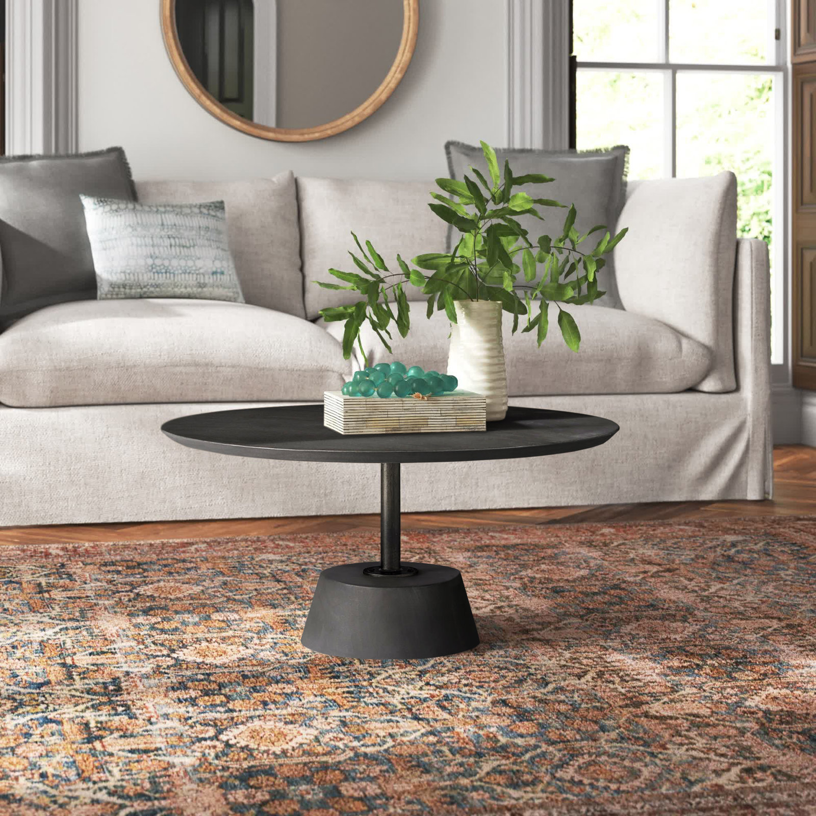 Thomas Solid Wood Single Coffee Table, Dark Brown