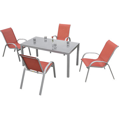 Ashni 4 - Person Patio Dining Set with Rectangular Table