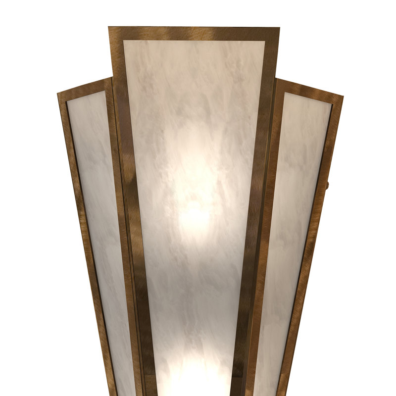 Brum Flush Mounted Sconce, White, Antique Copper