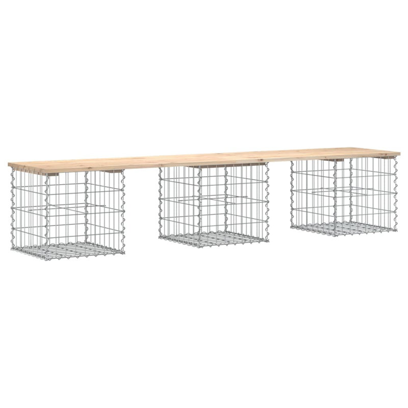 Boran Steel Outdoor Bench, 42 cm H x 203 cm W x 44 cm D, Wood Pine