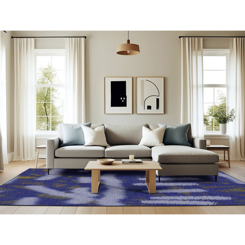 Tapis de zone mauve à motifs, Rectangle 6 pi x 9 pi