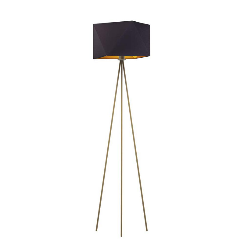Glazer 153cm Tripod Floor Lamp, Black, Brushed Bronze