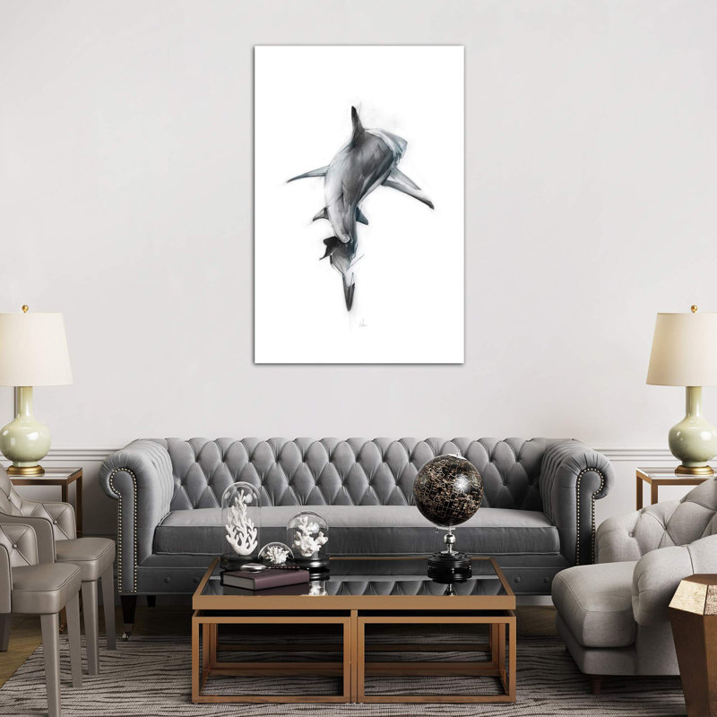 Shark III by Alexis Marcou - Print on Canvas, 66.04 cm H x 45.72 cm W x 1.91 cm D, No Frame