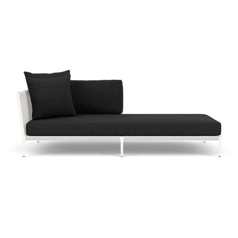 Otti Right Arm Sectional Chaise, Noir, Bone