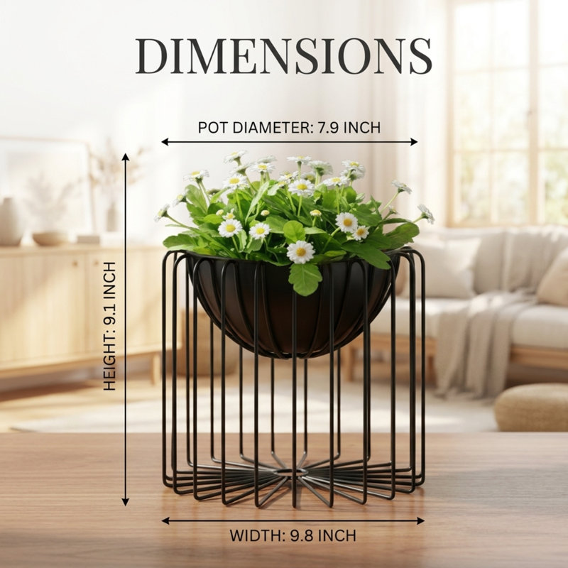 Daouda Metal Pot Planter with Stand for Indoor Outdoor Plants – Perfect Christmas Home Decor & Gift