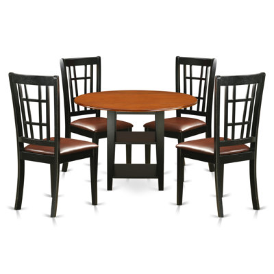 Aggappera Drop Leaf Solid Wood Rubberwood Dining Set by Winston Porter
