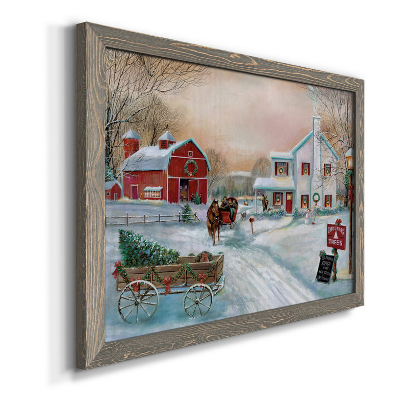 Christmas Tree Farm - Reproduction d'art sur toile encadrée, H 31 po x l 44 po x P 1 po, Gris