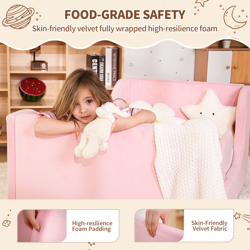 Solid Wood Standard Bedroom Set, Pink