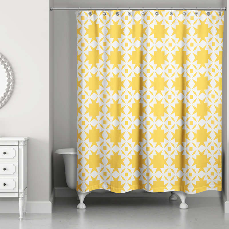 Rideau de douche simple Thorin, Jaune
