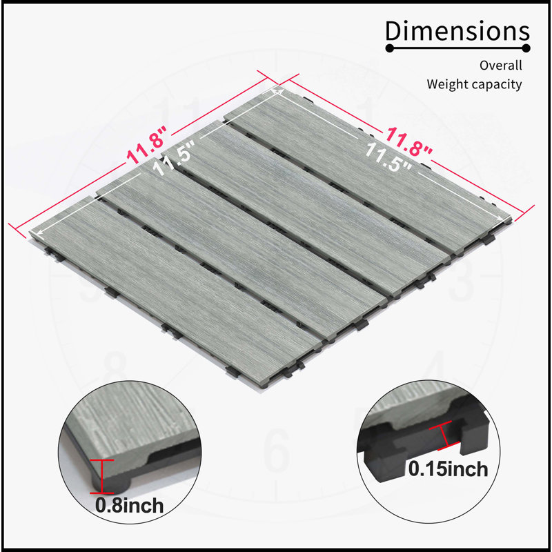 Carreaux de terrasse durables et emboîtables pour l'extérieur et l'intérieur, résistants aux intempéries et élégants.