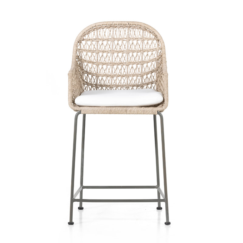 Bandera Outdoor Bar Stool, Beige/Gray, 30"