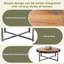 Table basse de salon de 31,4 pouces, table basse moderne en forme de tambour fait à la main en grain de bois naturel, table basse à base robuste