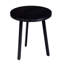 Table de bout ronde 18 po en bois de manguier, conception rainurée, pieds en métal, noir