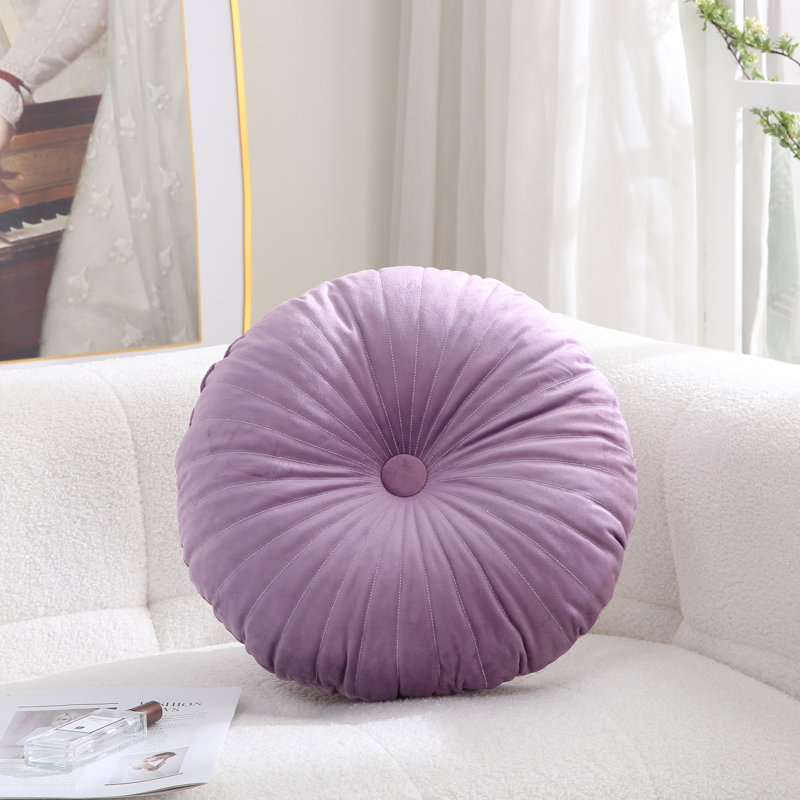 Coussin décoratif en velours 18 po Pumpkin Seat, Mauve