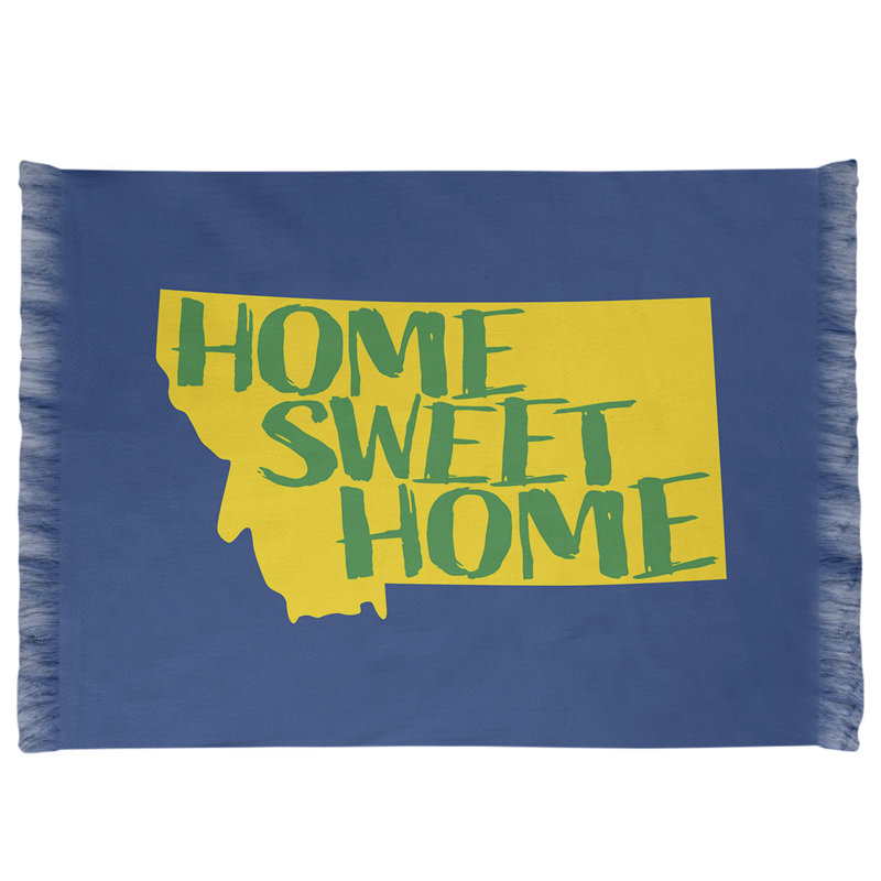 Tapis bleu/doré bleuet montana home