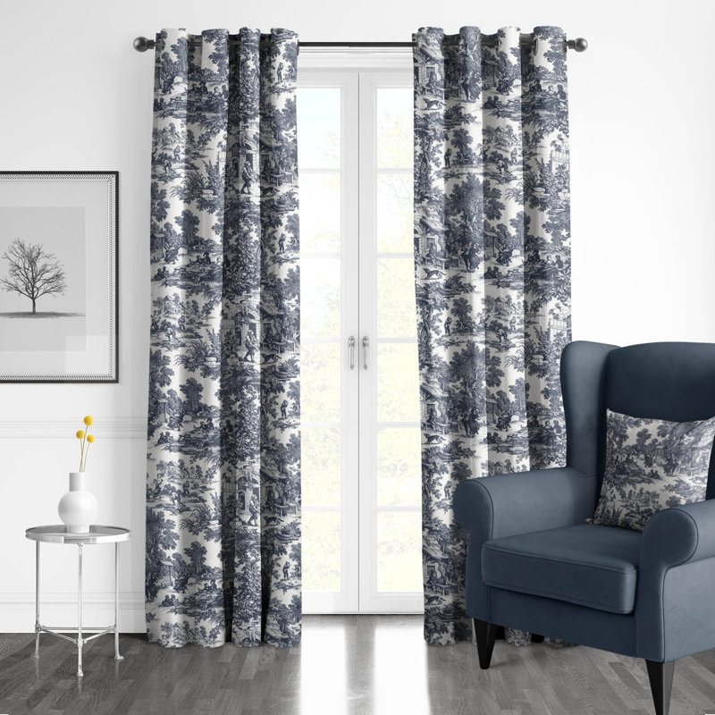 Paire de rideaux Au Village Toile, Denim, L 50 po x L 108 po