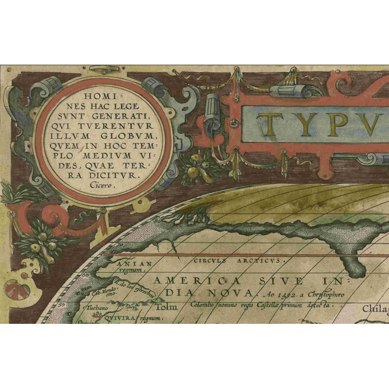 " Antique World Map Grid I " by Vision Studio, 8" H x 12" W