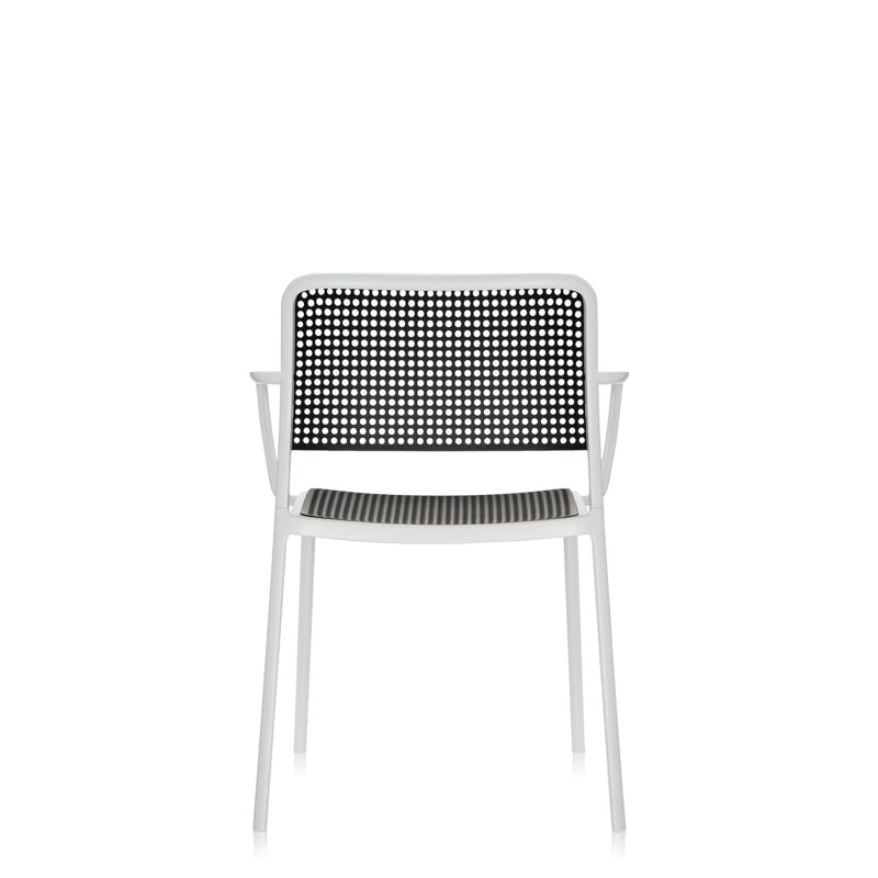 Audrey Armchair, Black, White Painted Steel