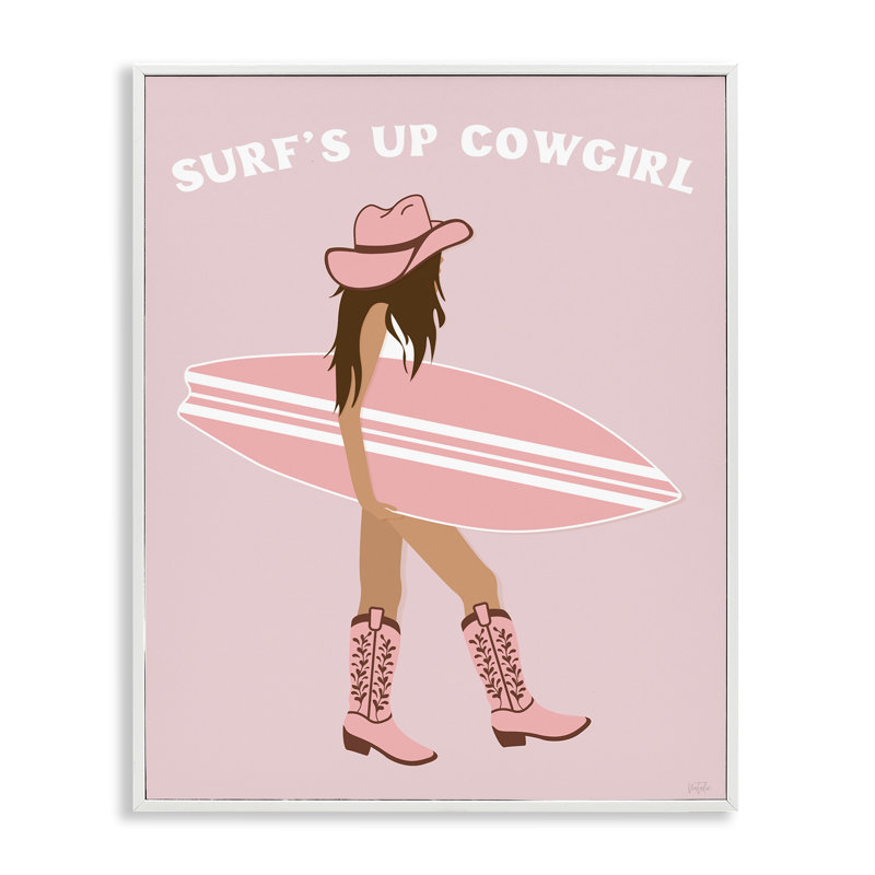 Surf's Up Cowgirl, estampe numérique, design par Natalie Carpentieri, H 20 po x l 16 po