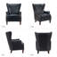 Fauteuil club à oreilles en cuir véritable Ameliah pour le bureau et la maison-761936877