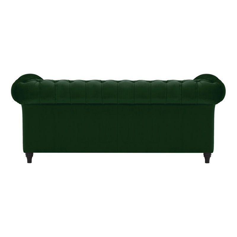 Burks 3 Seater Velvet Sofa, Dark Green
