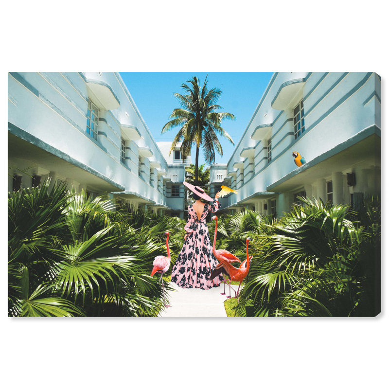Miami déco - Photographie sur toile, H 36 po x l 54 po, Toile tendue