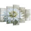 White Beige Flower - 5 Piece No Frame Print on Canvas-524445694