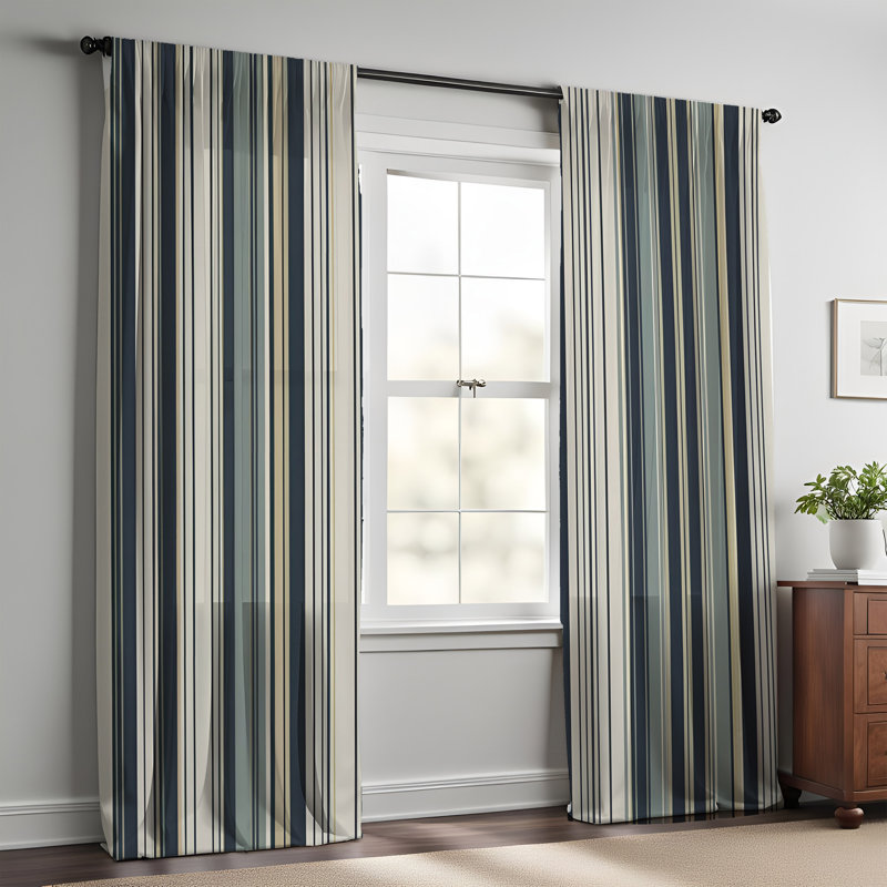 Paire de rideaux semi-transparents en polyester Evmorfia, L 20 po x L 61 po