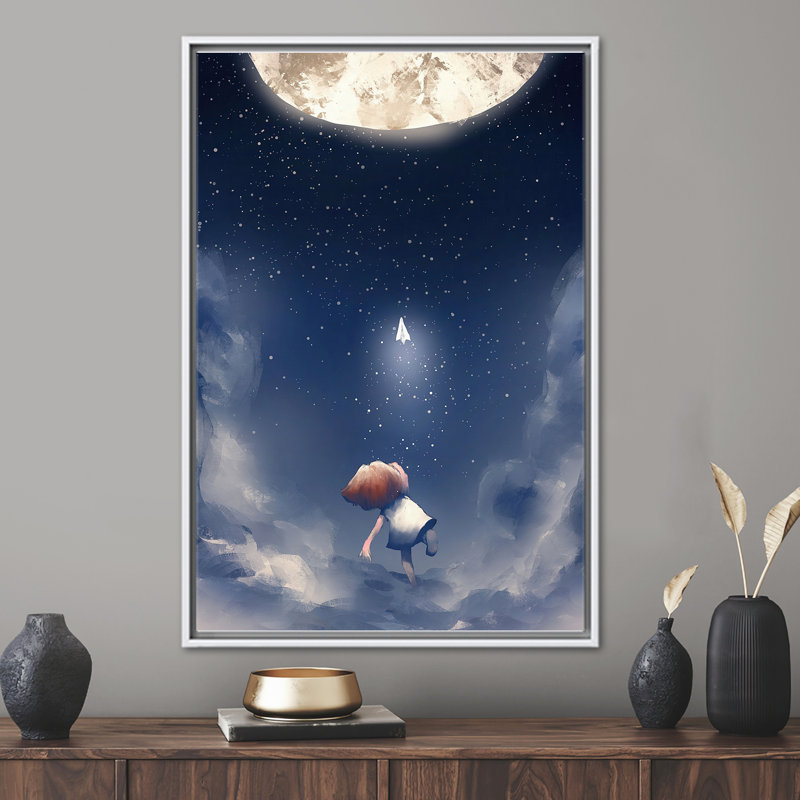 Starry Skye Childernal Dreams - Décoration murale toile artistique pour chambre d'enfant, Blanc, H 30 po x l 22 po